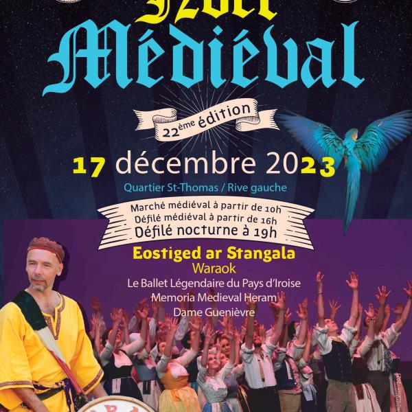Rive Gauche Mittelalterliches Weihnachtsplakat 2023