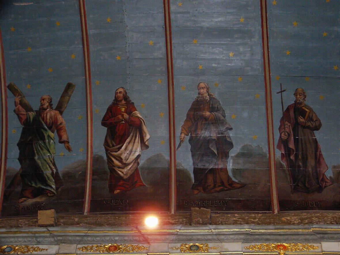 Enclos paroissial de Dirinon - voûte polychrome