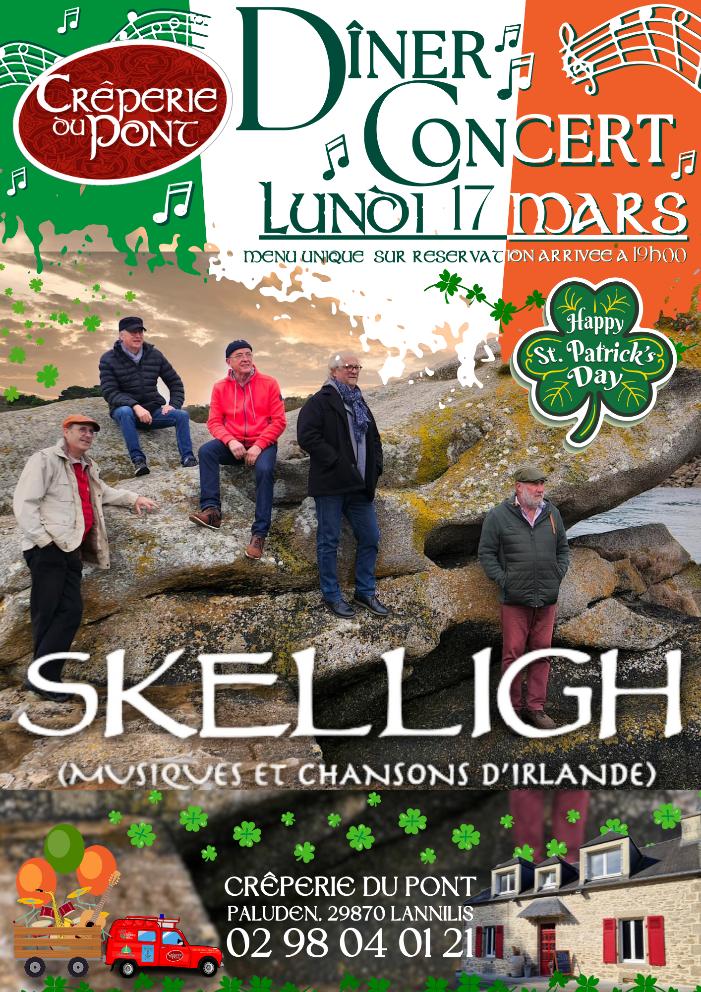 Dîner Concert Skelligh à la crêperie du Pont 