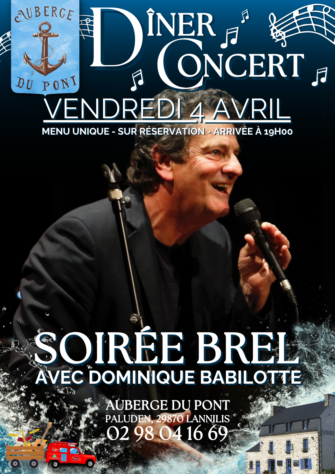 Dîner Concert  Soirée Brel à l'Auberge du Pont 